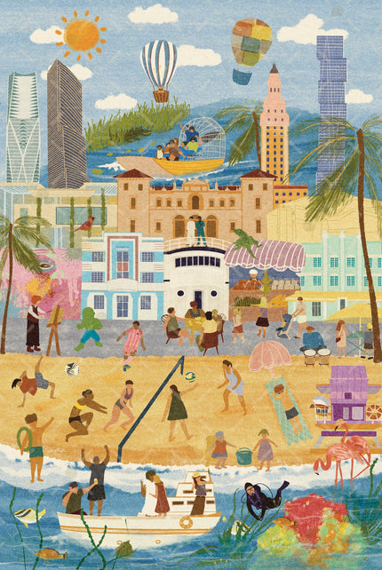 Miami Summer and Winter Double-Sided Jigsaw Puzzle