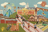 Newton Massachusetts Race Day and Carnival Night Double-Sided Jigsaw Puzzle