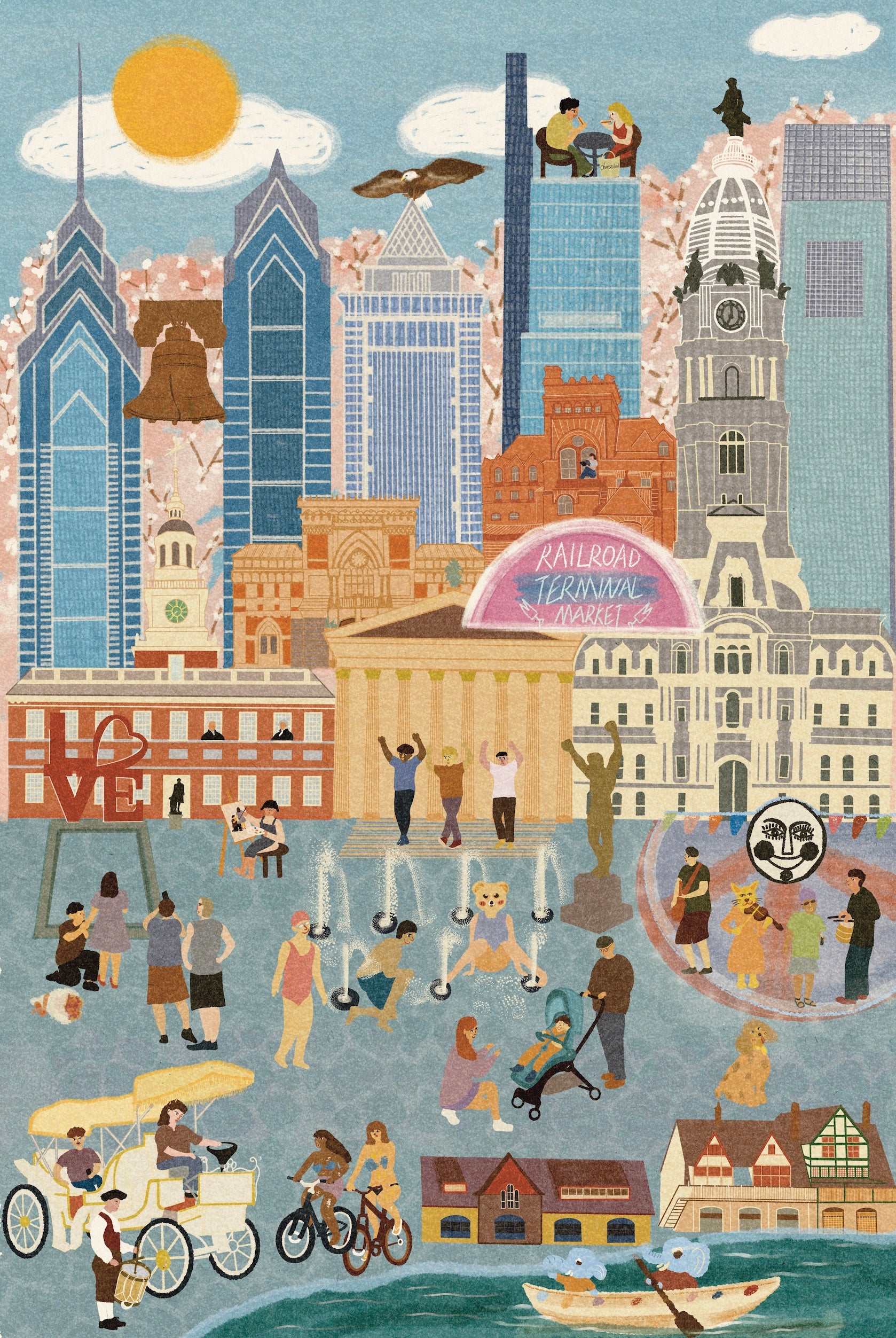 Philadelphia Summer and Winter Double-Sided Jigsaw Puzzle