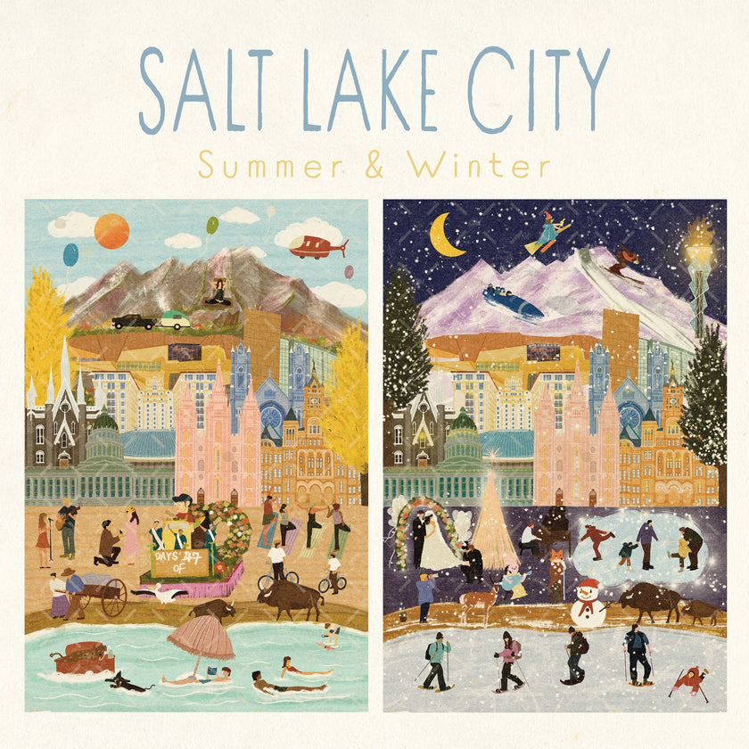 Salt Lake City Summer & Winter Double-Sided Keepsake Puzzle