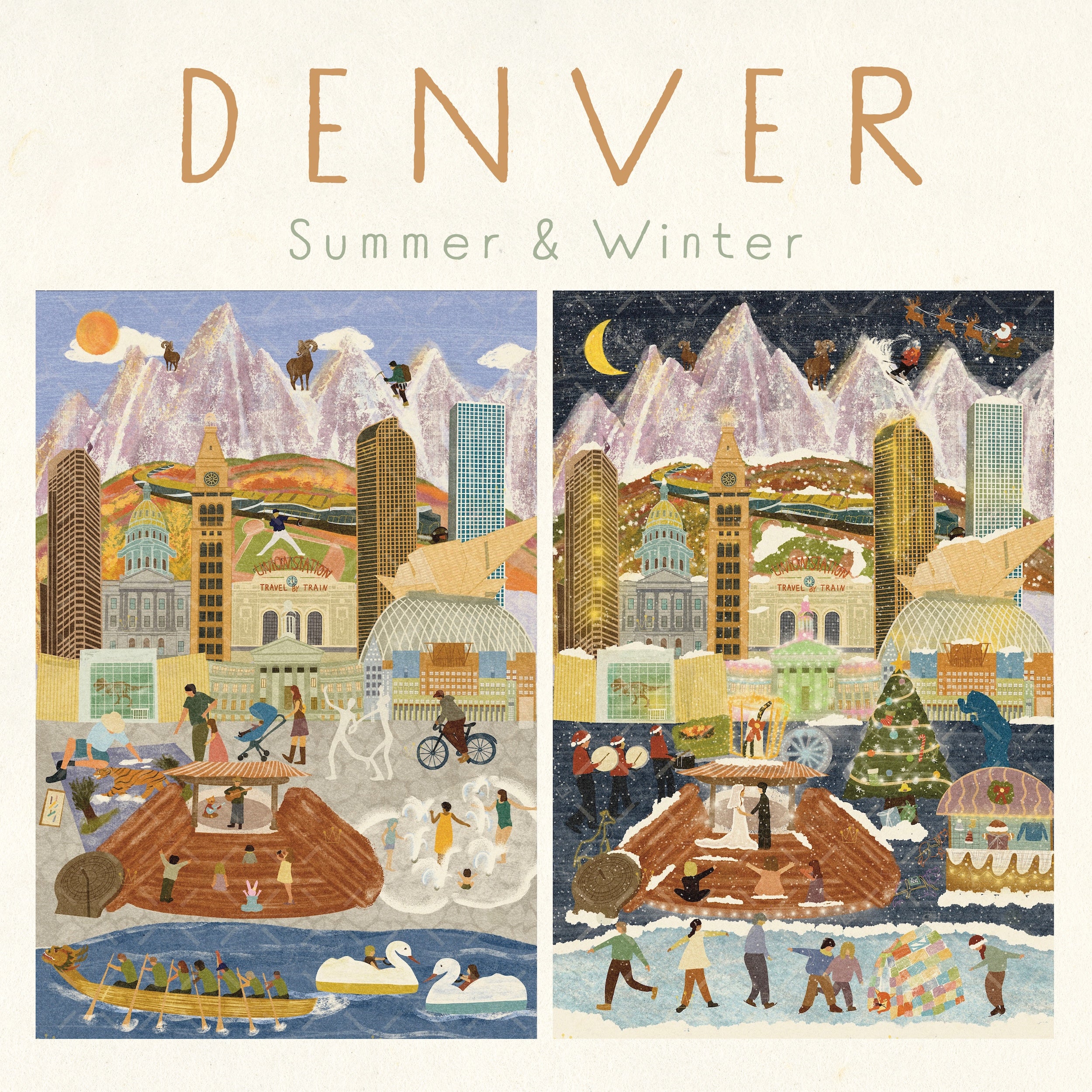 Denver Summer & Winter Double-Sided Keepsake Puzzle