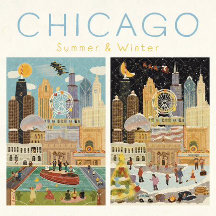 Chicago Summer & Winter Double-Sided Keepsake Puzzle
