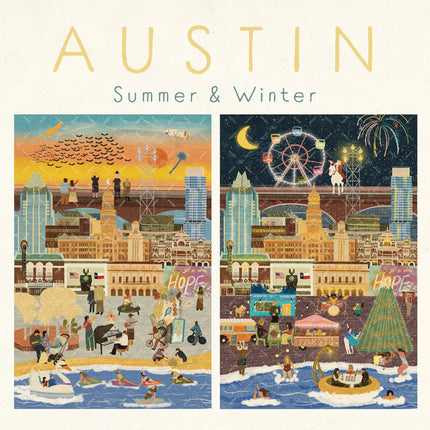 Austin Texas Summer & Winter Double-Sided Keepsake Puzzle