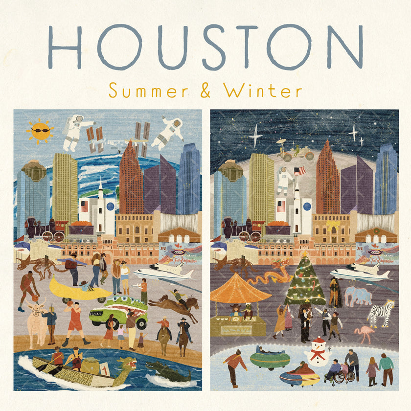Houston Summer & Winter Double-Sided Keepsake Puzzle