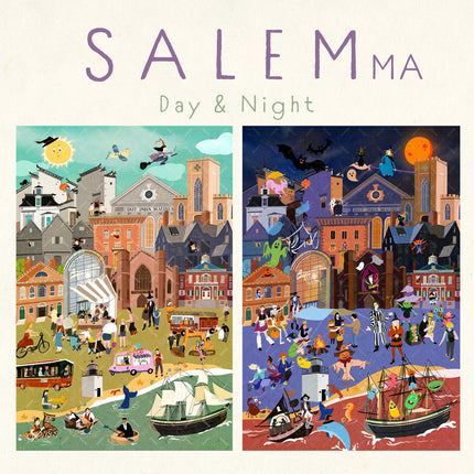Salem Massachusetts Day & Night Double-Sided Keepsake Puzzle