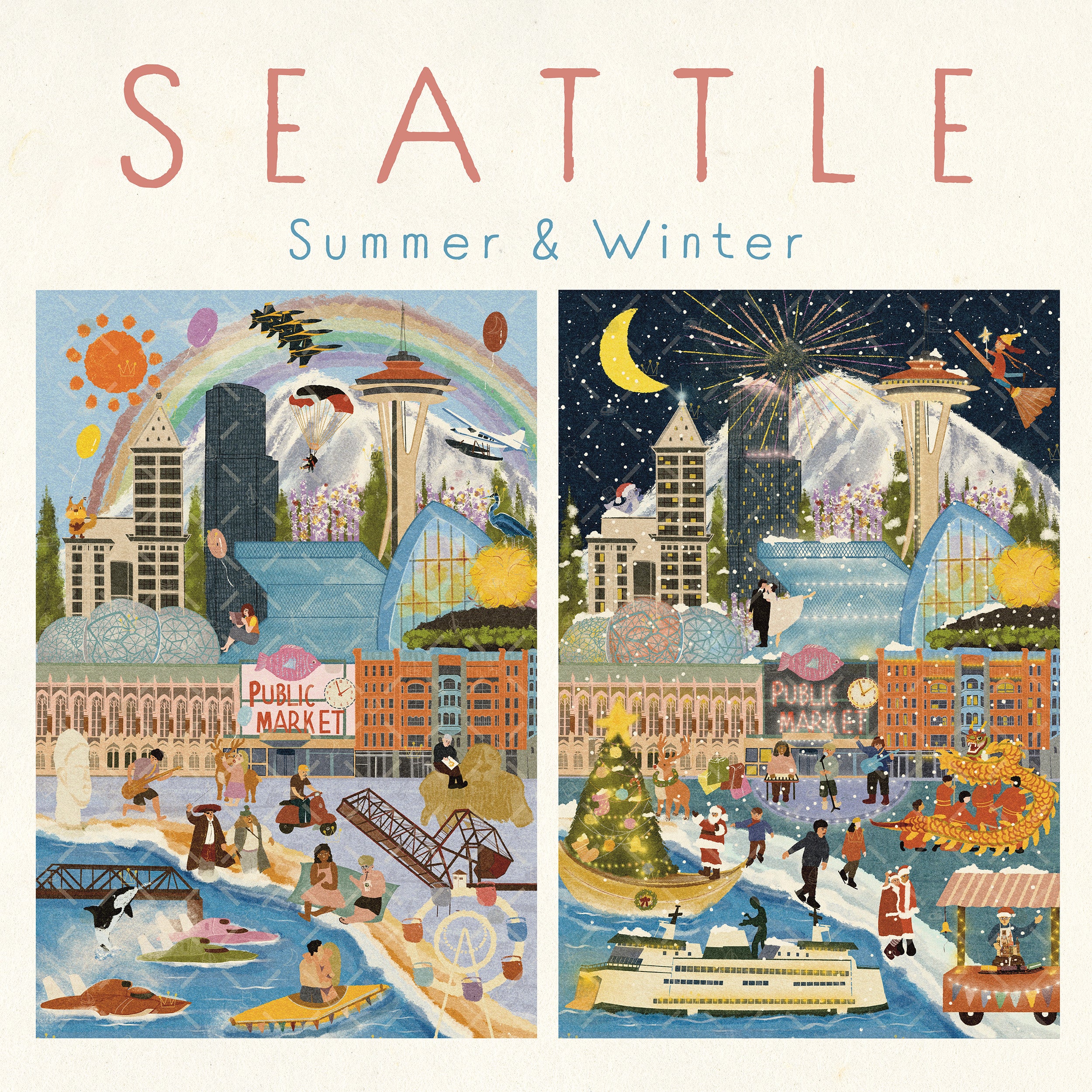 Seattle Summer & Winter Double-Sided Keepsake Puzzle