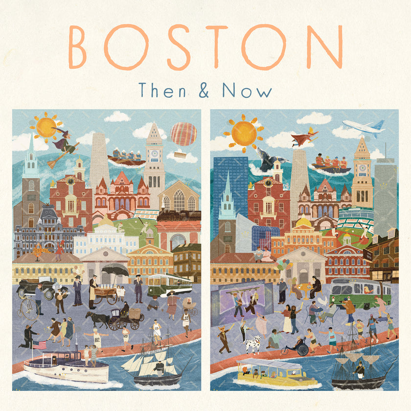 Boston Then & Now Double-Sided Keepsake Puzzle