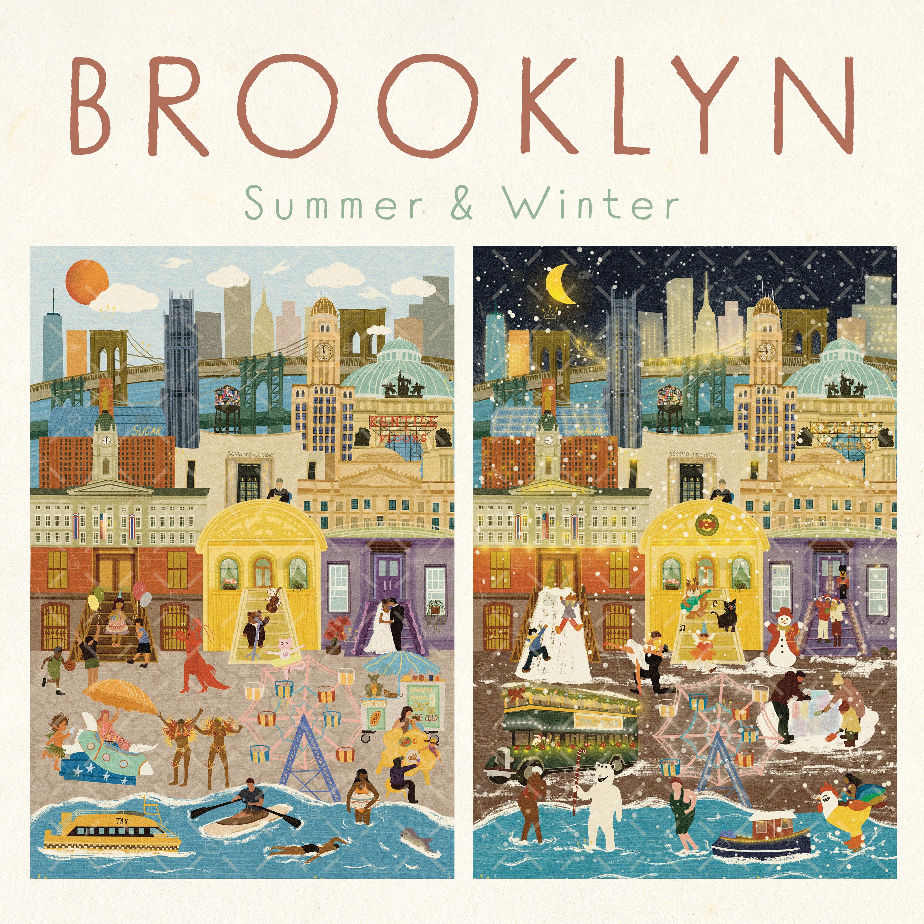 Brooklyn Summer & Winter Double-Sided Keepsake Puzzle
