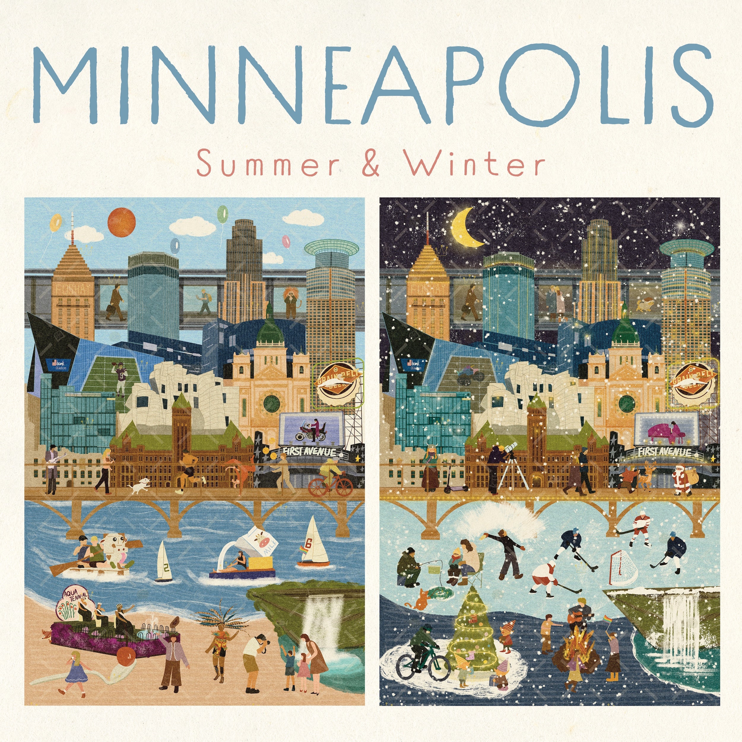 Minneapolis Summer & Winter Double-Sided Keepsake Puzzle