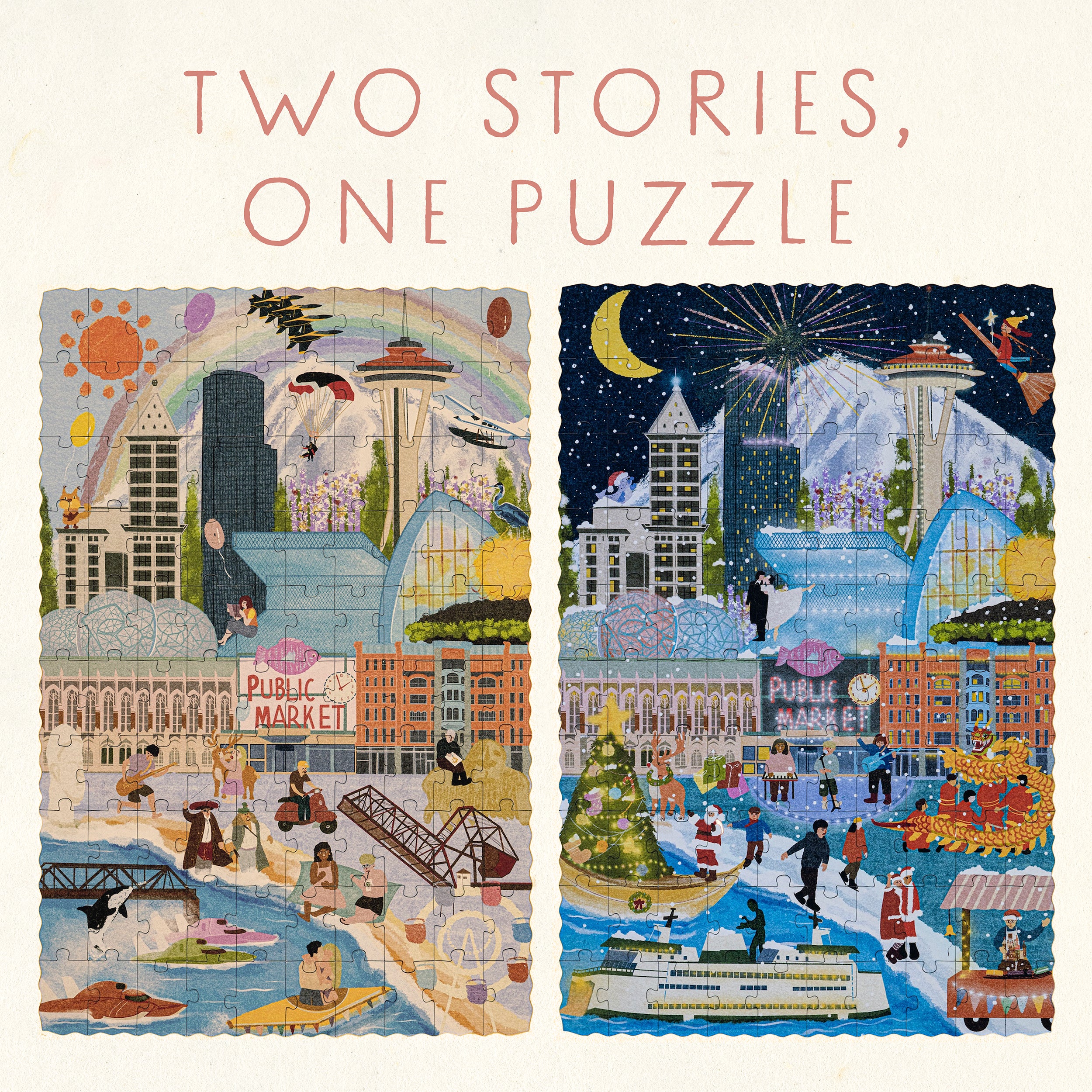Seattle Summer & Winter Double-Sided Keepsake Puzzle