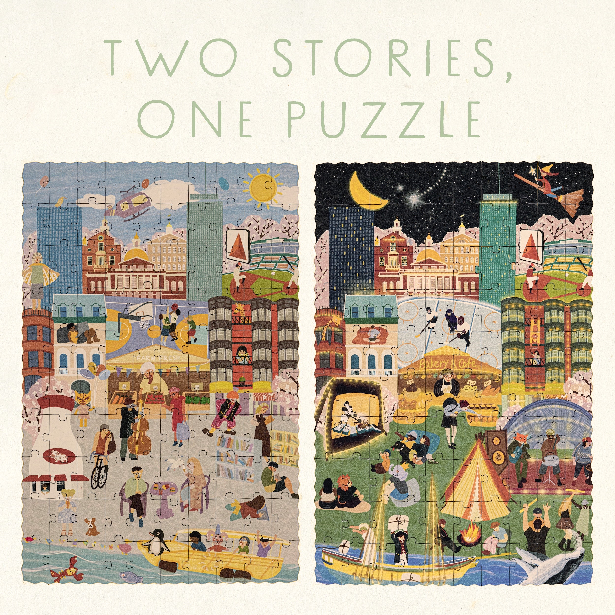 Boston Day & Night Double-Sided Keepsake Puzzle