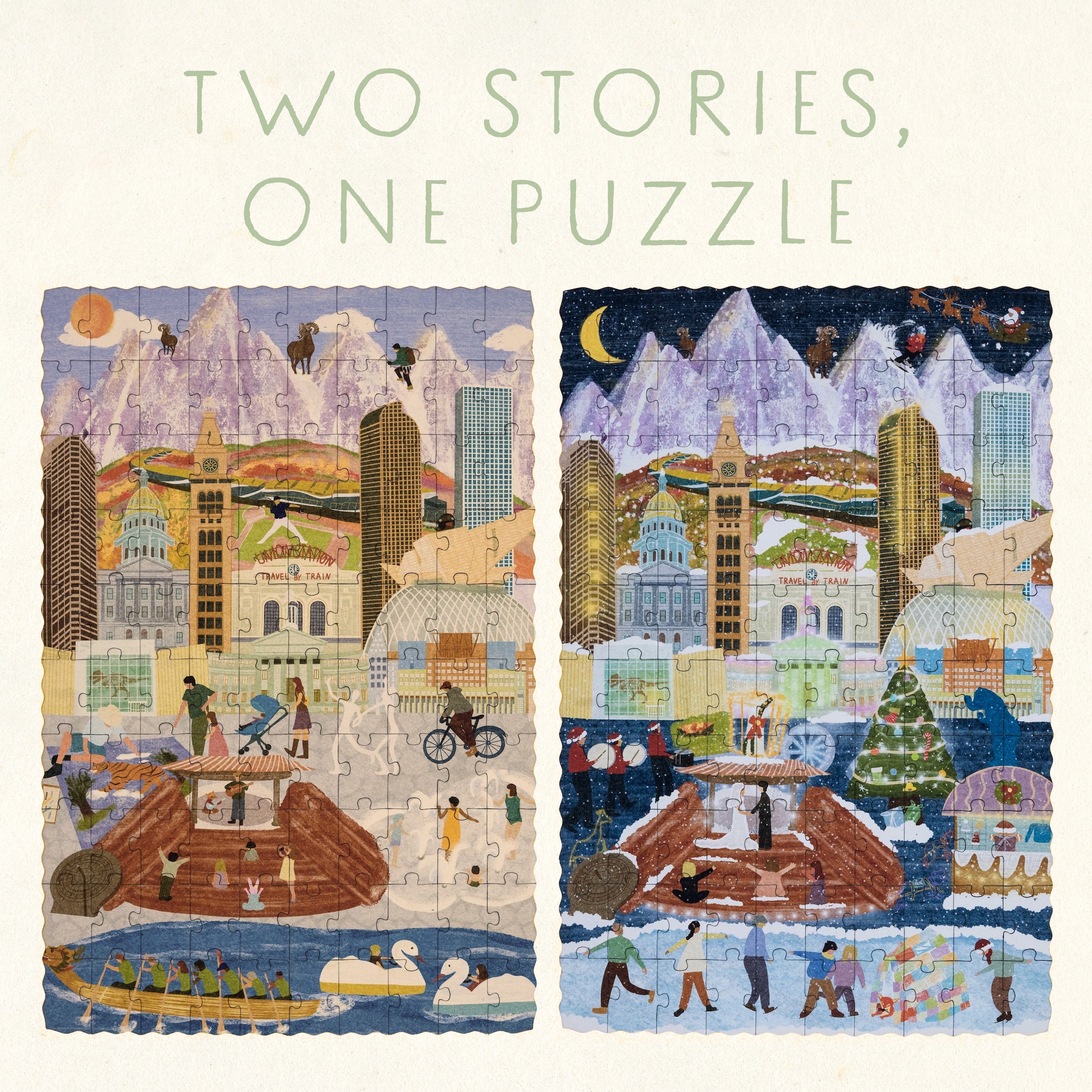 Denver Summer & Winter Double-Sided Keepsake Puzzle