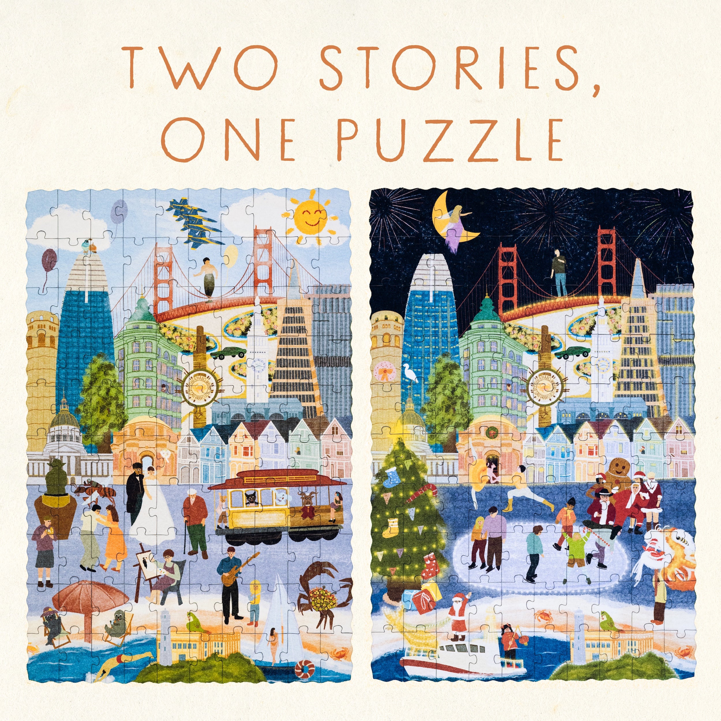 San Francisco Summer & Winter Double-Sided Keepsake Puzzle