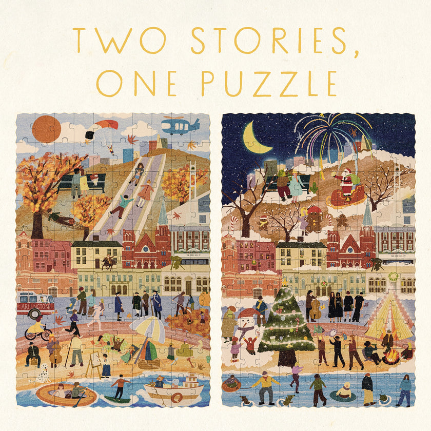Arlington Massachusetts Day & Night Double-Sided Keepsake Puzzle