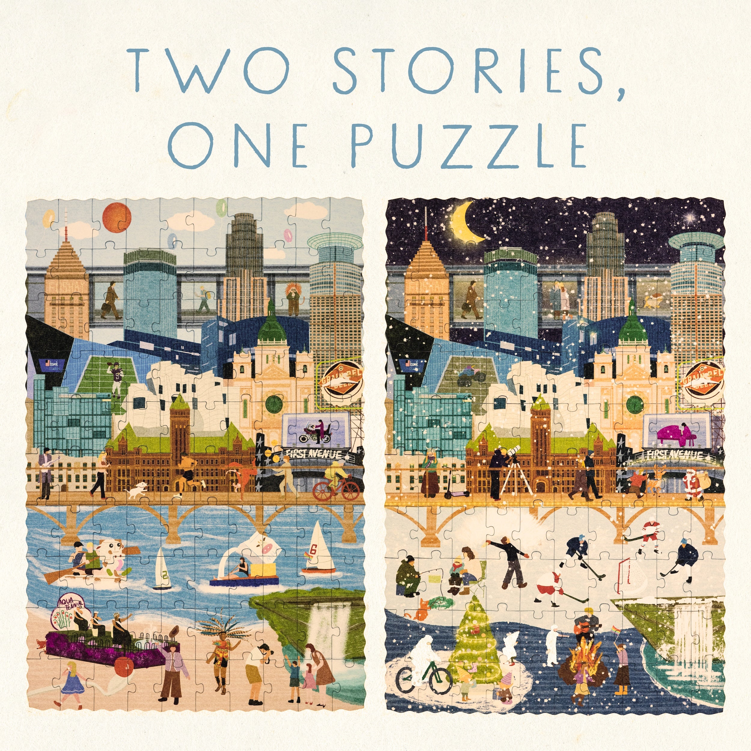 Minneapolis Summer & Winter Double-Sided Keepsake Puzzle