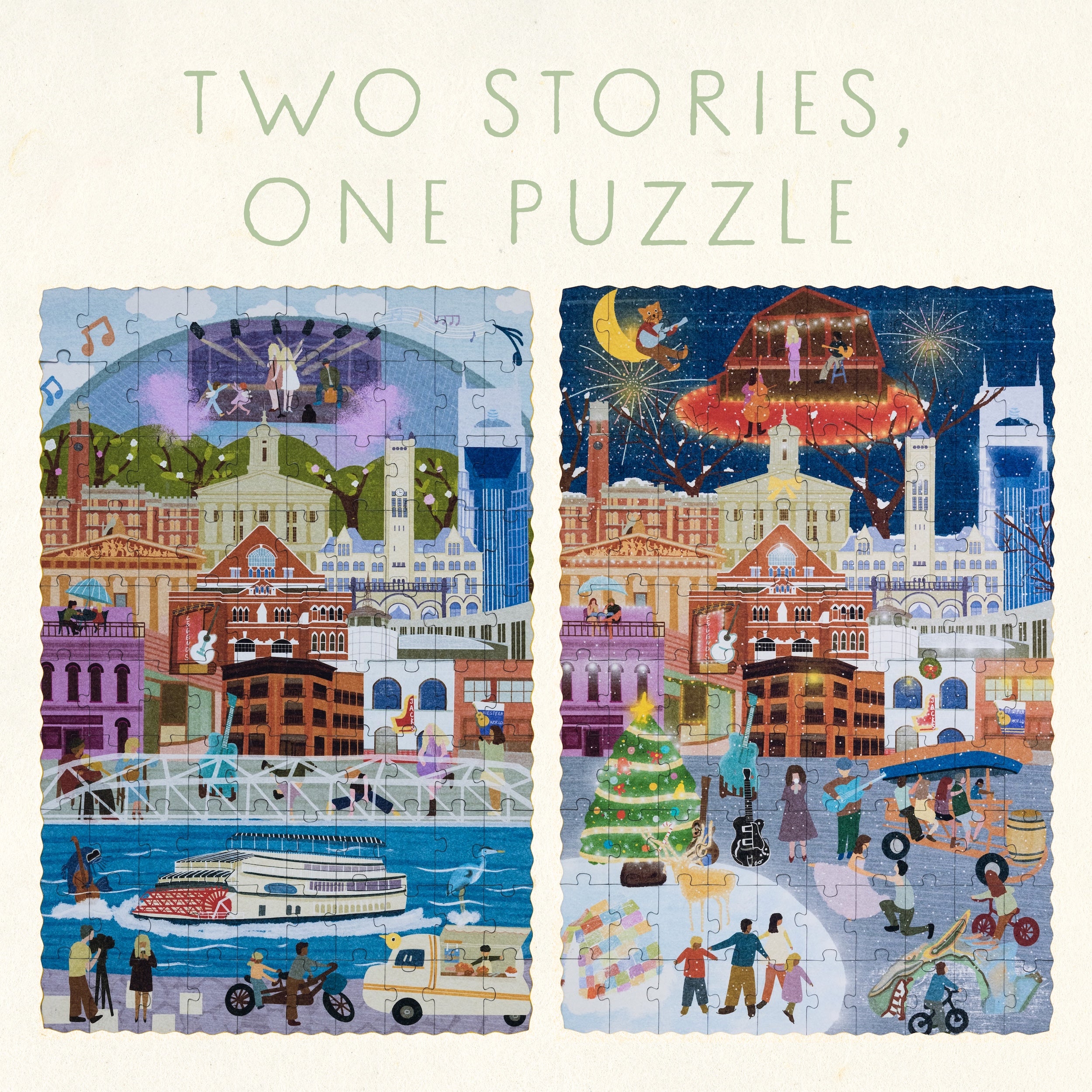Nashville Summer & Winter Double-Sided Keepsake Puzzle