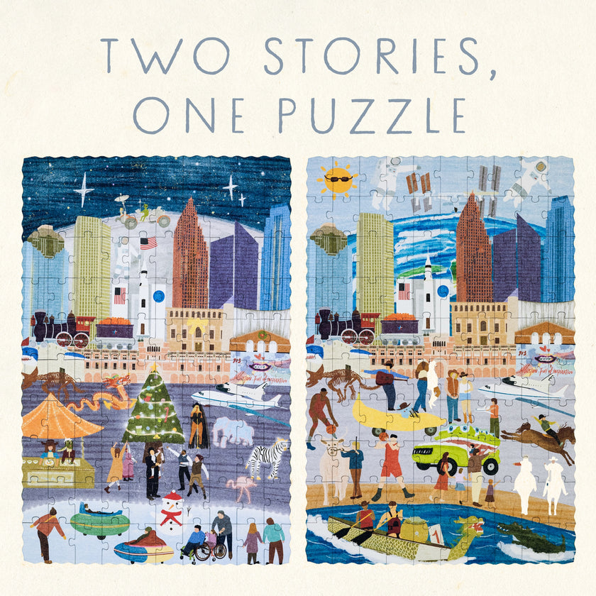 Houston Summer & Winter Double-Sided Keepsake Puzzle
