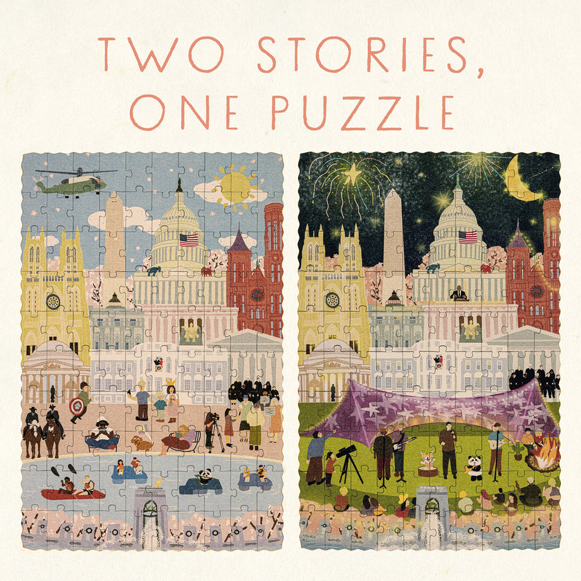 Washington DC Spring Day & Summer Night Double-Sided Keepsake Puzzle