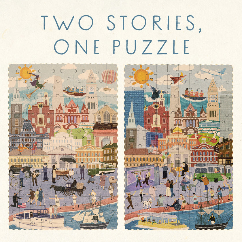 Boston Then & Now Double-Sided Keepsake Puzzle