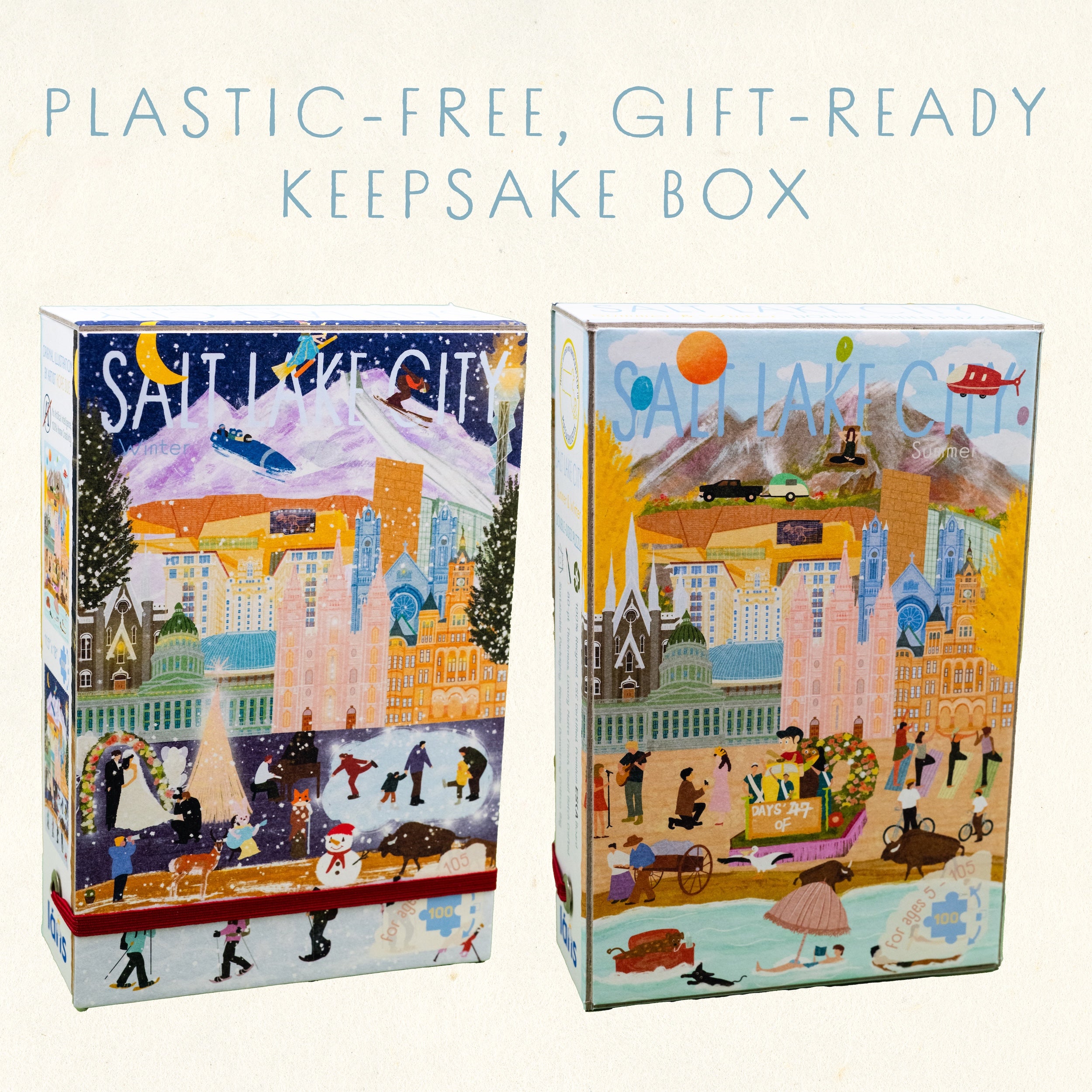 Salt Lake City Summer & Winter Double-Sided Keepsake Puzzle