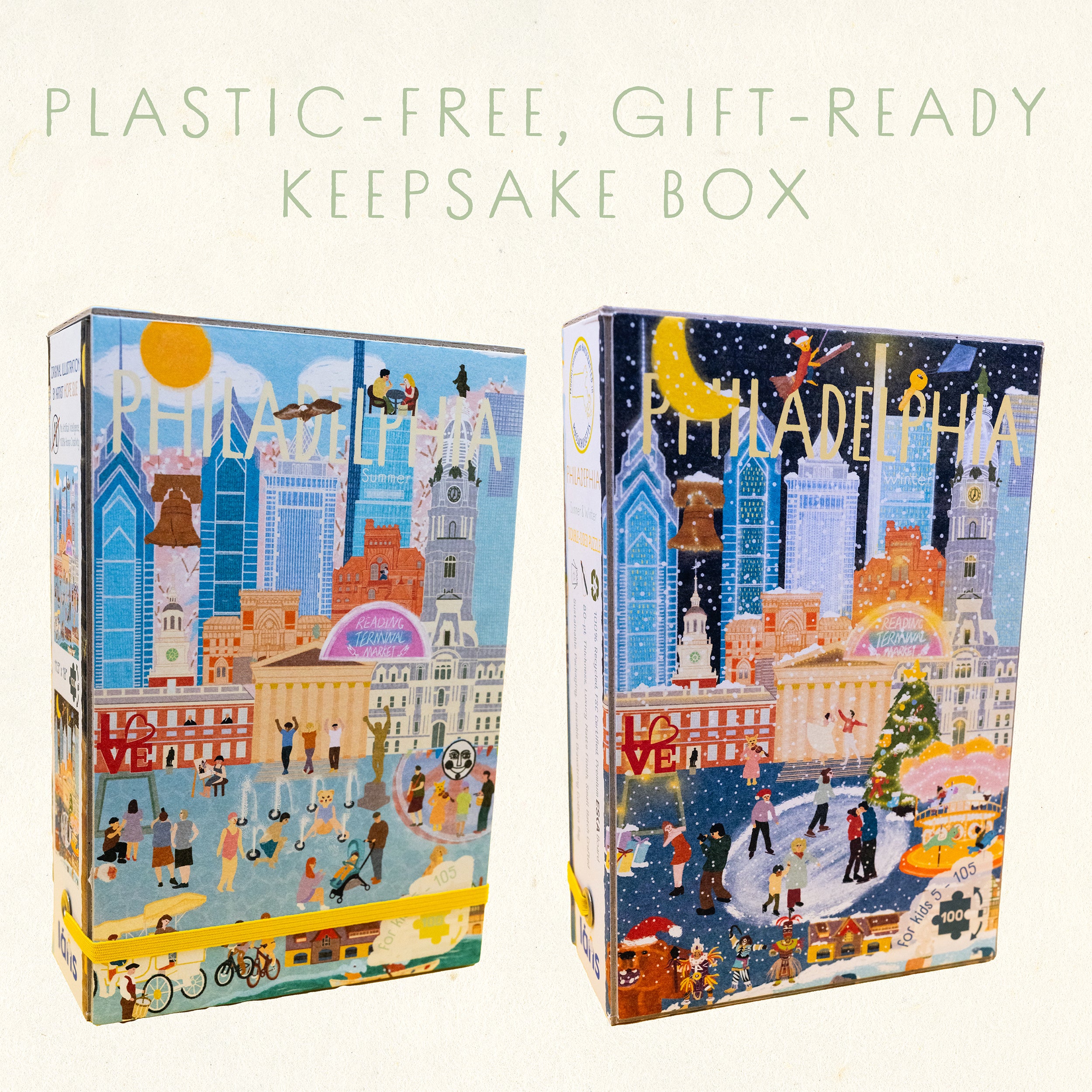 Philadelphia Summer & Winter Double-Sided Keepsake Puzzle