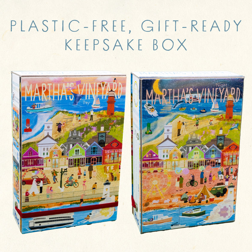 Martha's Vineyard Massachusetts Day & Night Double-Sided Keepsake Puzzle