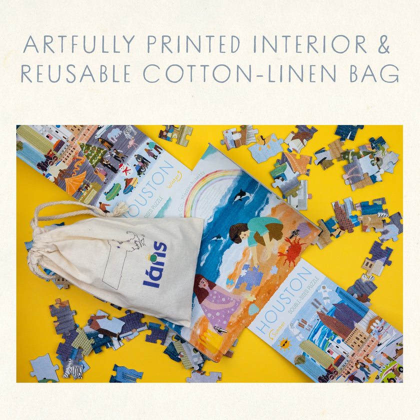 Houston Summer & Winter Double-Sided Keepsake Puzzle
