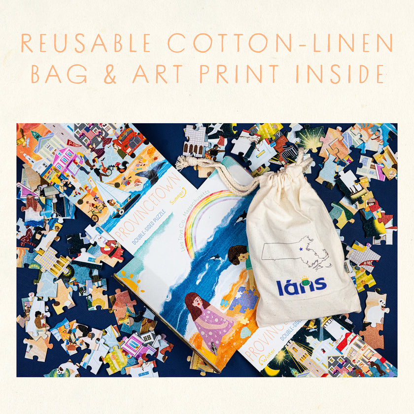 Provincetown Massachusetts Summer & Winter Double-Sided Keepsake Puzzle