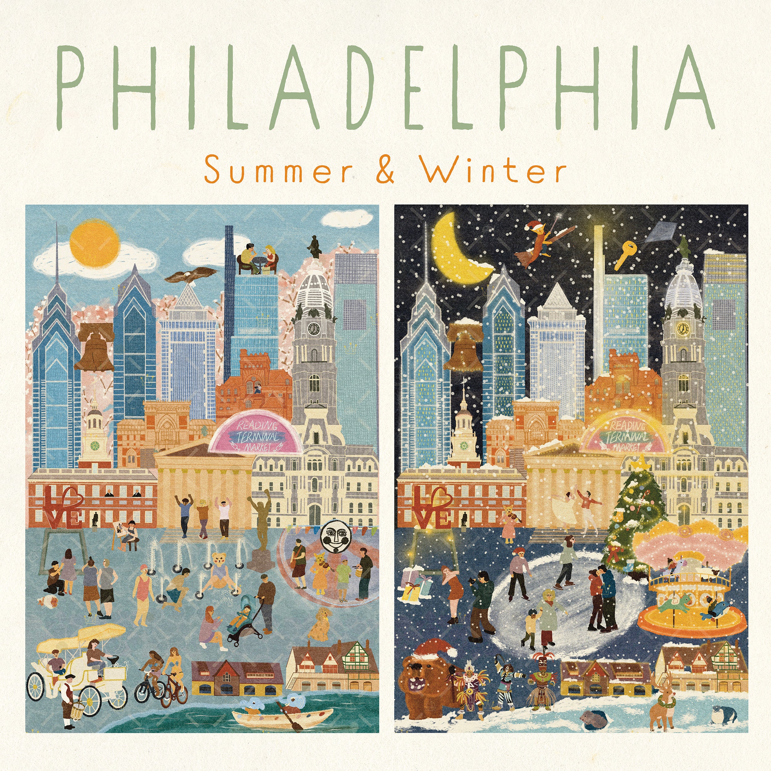 Philadelphia Summer & Winter Double-Sided Keepsake Puzzle