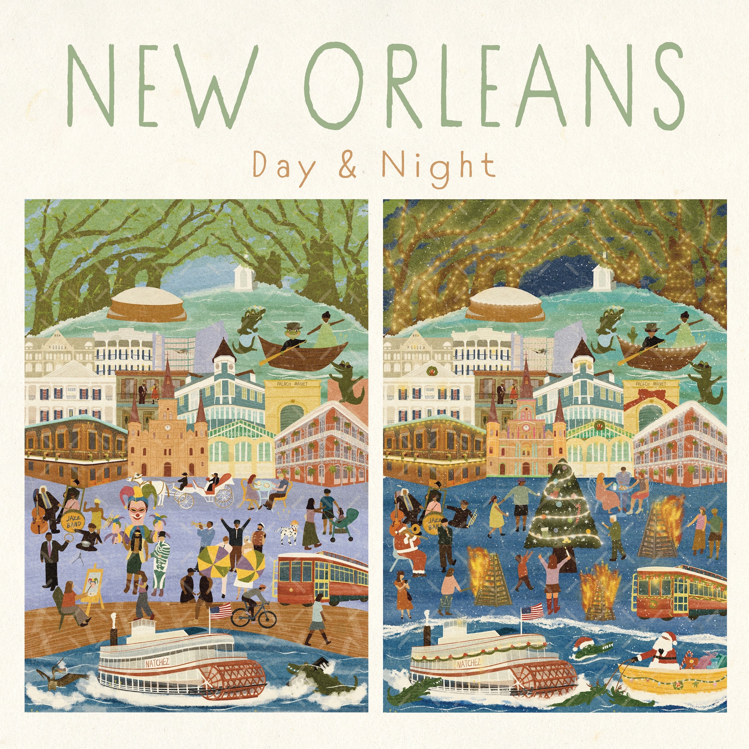 New Orleans Day & Night Double-Sided Keepsake Puzzle