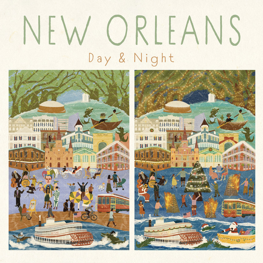 New Orleans Day & Night Double-Sided Keepsake Puzzle