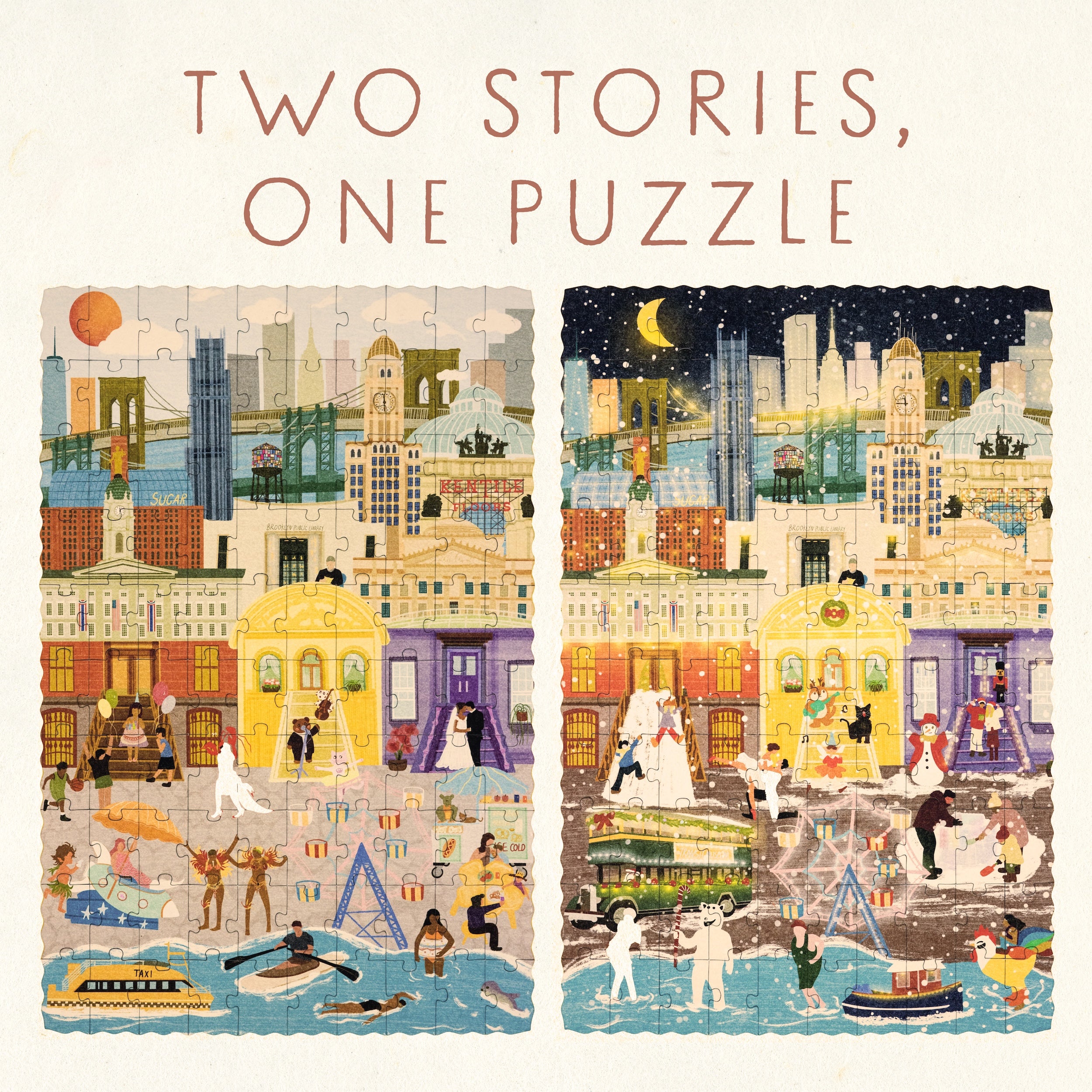 Brooklyn Summer & Winter Double-Sided Keepsake Puzzle