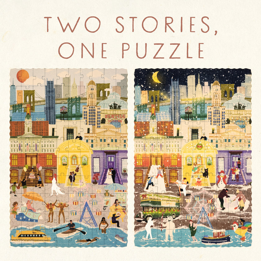 Brooklyn Summer & Winter Double-Sided Keepsake Puzzle