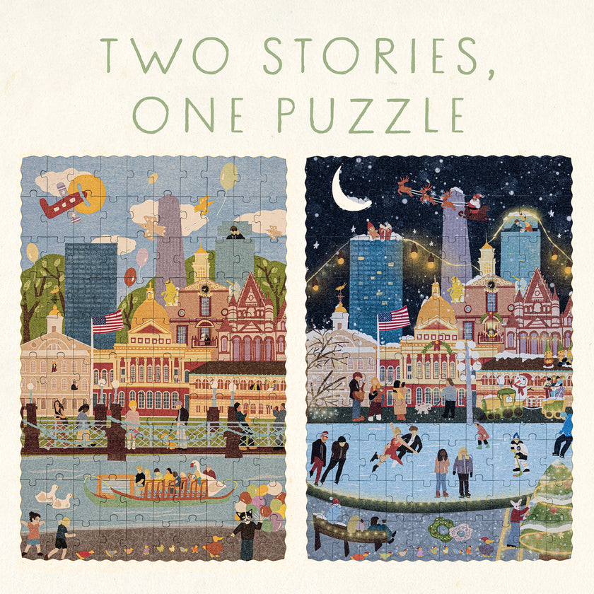 Boston Summer & Winter Double-Sided Keepsake Puzzle