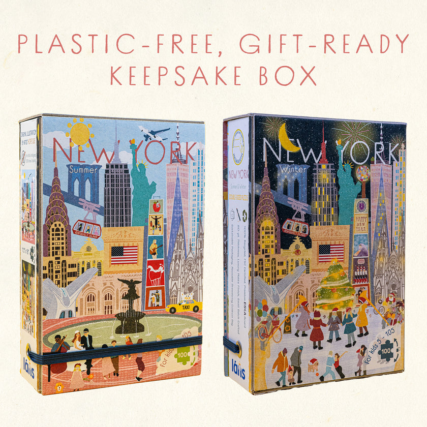 New York Summer & Winter Double-Sided Keepsake Puzzle