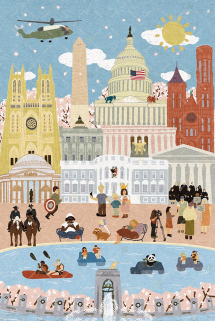 Washington DC Spring Day and Summer Night Double-Sided Jigsaw Puzzle
