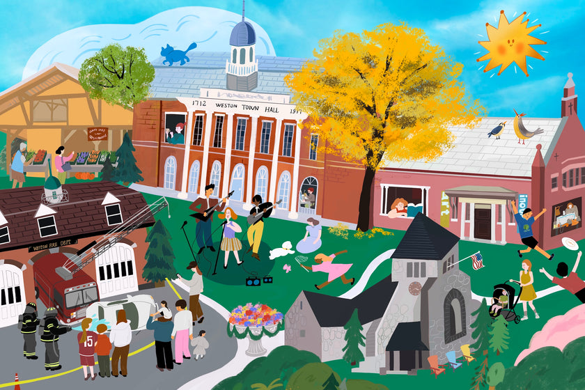 Weston Massachusetts Day and Night Double-Sided Jigsaw Puzzle