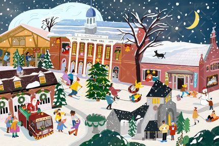 Weston Massachusetts Day and Night Double-Sided Jigsaw Puzzle