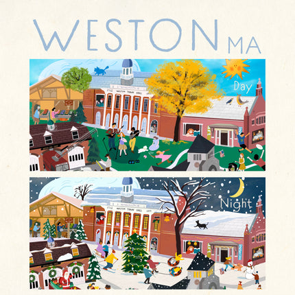 Weston Massachusetts Day & Night Double-Sided Keepsake Puzzle